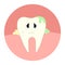 Dirty unfortunate tooth in cartoon style