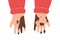 Dirty unwashed hands. Isolated vector illustration in flat style