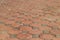 Dirty of walkway brick in octagon shape