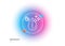 Dirty water drop line icon. Clean filter aqua sign. Gradient blur button. Vector