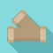 Dirty water house pipe icon, flat style