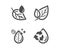 Dirty water, Leaf dew and Leaf icons. Recycle water sign. Aqua drop, Ecology, Refill aqua. Vector