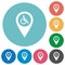 Disability accessibility GPS map location flat round icons