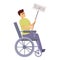 Disability discrimination icon cartoon vector. Disabled people