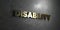 Disability - Gold text on black background - 3D rendered royalty free stock picture