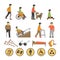 Disability handicapped people with limited physical opportunities vector icons