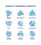 Disability insurance concept icons set