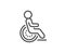 Disability line icon. Disabled person sign. Hotel service. Vector