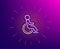 Disability line icon. Disabled person sign. Hotel service. Vector