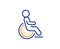 Disability line icon. Disabled person sign. Hotel service. Vector