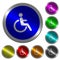 Disability luminous coin-like round color buttons