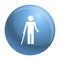 Disability person and healthy kid icon, simple style