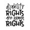 Disability right are human rights lettering quote