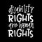 Disability right are human rights lettering quote