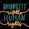 Disability right are human rights lettering quote