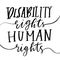 Disability right are human rights lettering quote