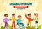 Disability Rights Awareness Month Social Media Background Flat Cartoon Templates Illustration