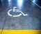Disability sign in parking garage, underground