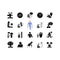 Disability types black glyph icons set on white space