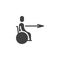 Disability wheelchair exit direction vector icon