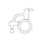 Disability wheelchair outline icon. Signs and symbols can be used for web, logo, mobile app, UI, UX