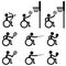 Disable Handicap Sport icons, archery, basketball, tennis