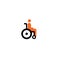 Disable people transport cycle rider wheel icon design