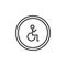Disable person traffic signal line icon