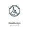 Disable sign outline vector icon. Thin line black disable sign icon, flat vector simple element illustration from editable airport