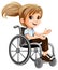 Disable woman cartoon sitting on wheelchair