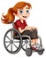 Disable woman sitting on wheelchair