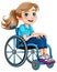 Disable woman sitting on wheelchair