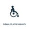 Disabled Accessibility icon. Monochrome style design from city elements icon collection. UI. Pixel perfect simple pictogram disabl