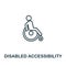 Disabled Accessibility outline icon. Thin style design from city elements icons collection. Pixel perfect symbol of disabled