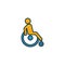 Disabled Accessibility outline icon. Thin style design from city elements icons collection. Pixel perfect symbol of disabled