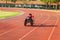 Disabled athlete in a sport wheelchair