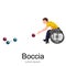 Disabled Athlete On Wheelchair Play Boccia Sport Competition Vector