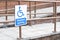 Disabled blue sign and ramp rails accessible entrance