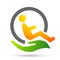 Disabled care logo  health clinic home icon logo