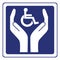 Disabled care sign vector