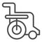 Disabled chair line icon. Wheelchair vector illustration isolated on white. Handicapped outline style design, designed