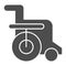 Disabled chair solid icon. Wheelchair vector illustration isolated on white. Handicapped glyph style design, designed