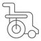 Disabled chair thin line icon. Wheelchair vector illustration isolated on white. Handicapped outline style design