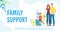 Disabled Child Family Support Flat Vector Poster