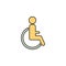 Disabled color line, linear style icon. sign design. wheelchair icon icon design template. Trendy style, vector eps 10. Icon