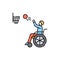 Disabled game basketball color line icon. Disability. Isolated vector element.