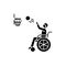 Disabled game basketball color line icon. Disability. Isolated vector element.