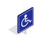 Disabled handicap icon, isometric 3d style