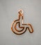 Disabled Handicap Icon made of copper on white