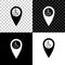 Disabled Handicap in map pointer icon isolated on black, white and transparent background. Invalid symbol. Wheelchair